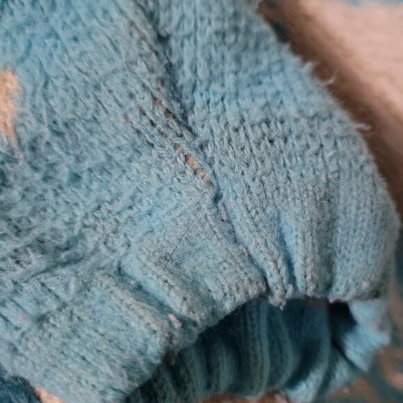 Vintage Artesanias Tuntaquimba Wool Jacket Blue Blanket Southwestern Eagle Large - Picture 9 of 15